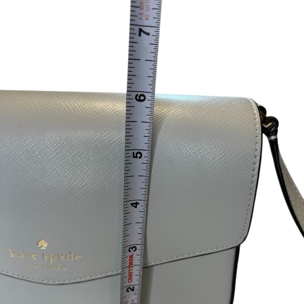Kate Spade White Leather Envelope Snap Closure Crossbody Purse - Picture 13 of 16